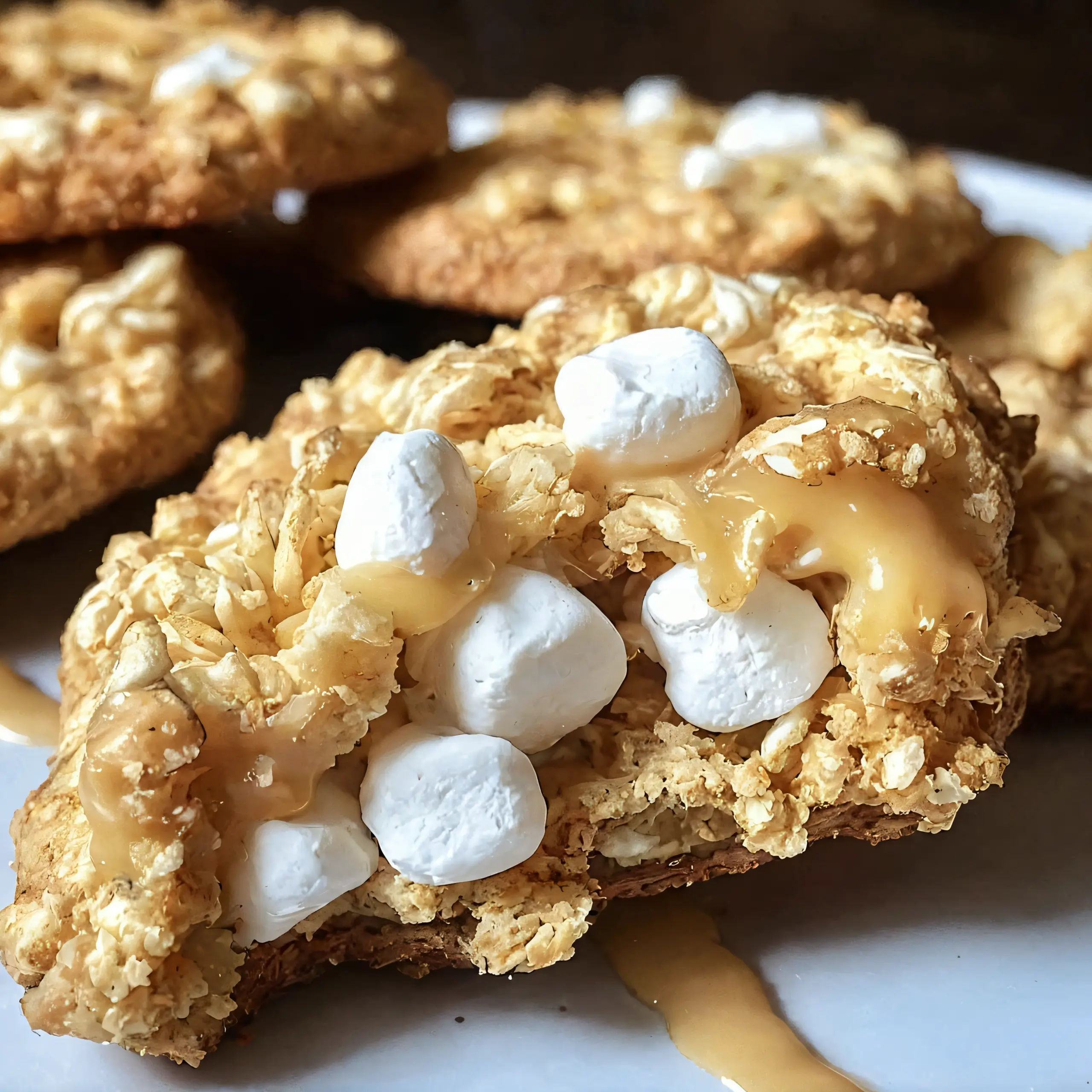No-Bake Marshmallow Peanut Butter Cornflake Cookies Bliss