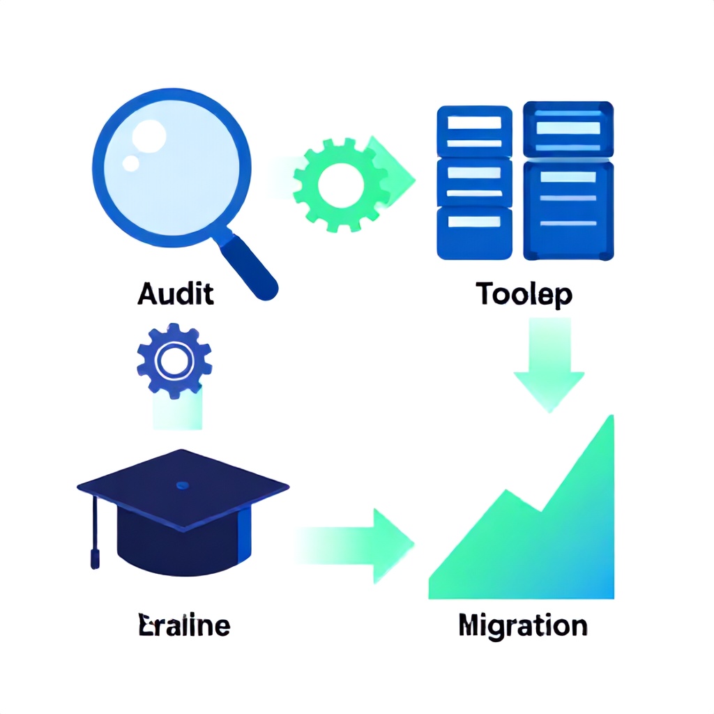 5-phase IDP migration cost framework: audit, tooling, execution, training, optimization