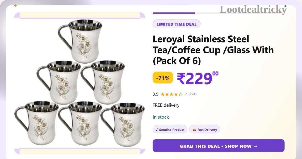 Stainless Steel Tea – Just ₹229 | Loot Lo