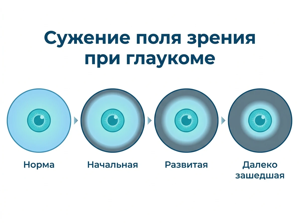Сужение поля зрения при глаукоме
