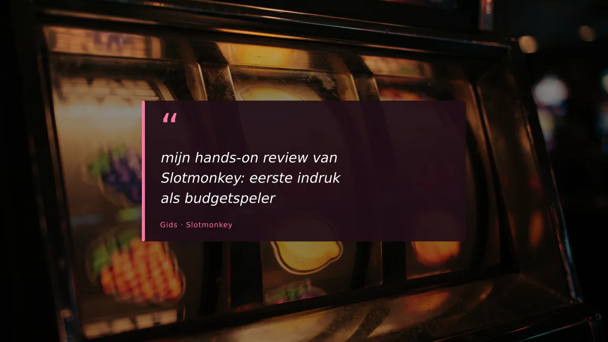 mijn hands-on review van Slotmonkey: eerste indruk als budgetspeler