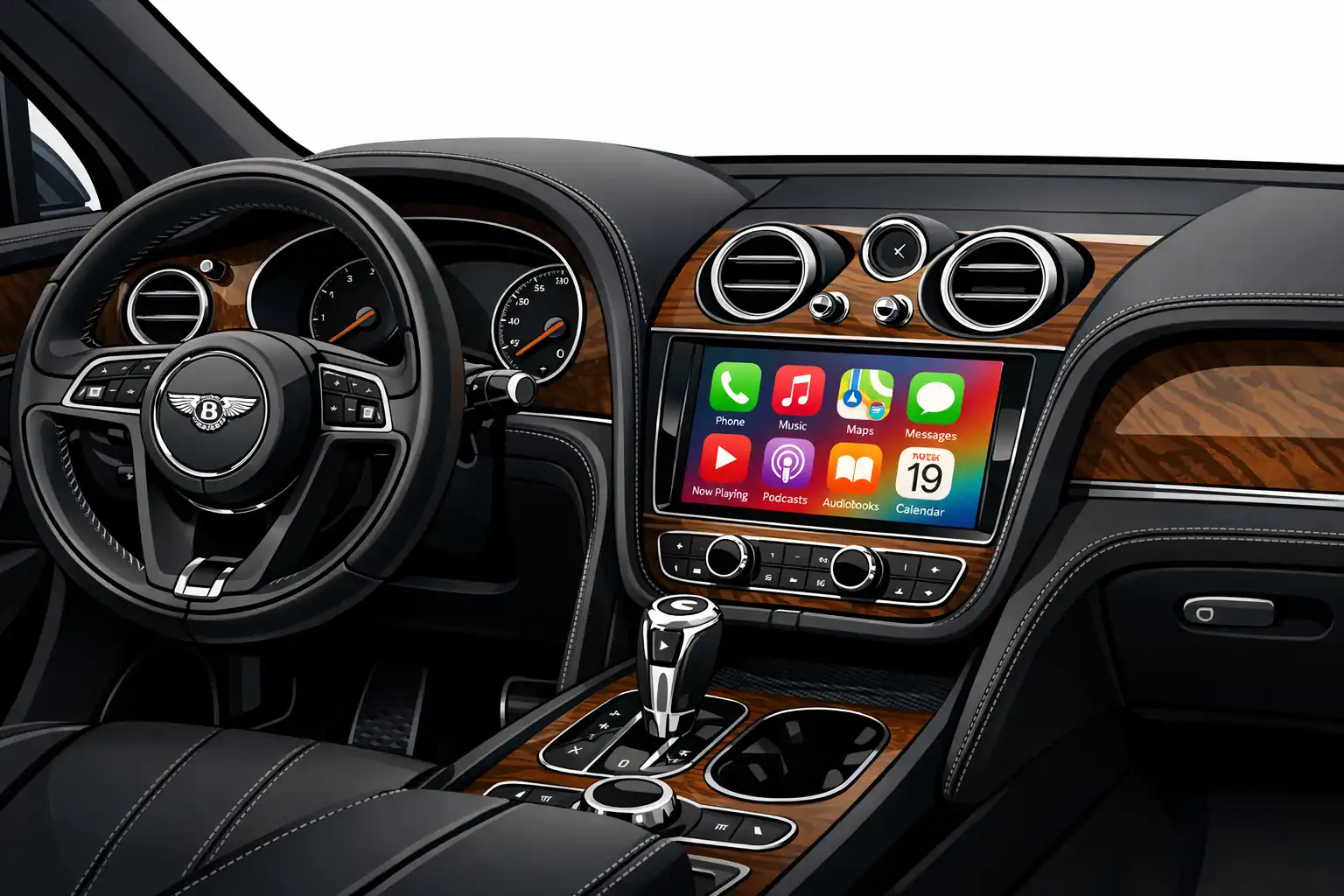 Bentley Bentayga 2018 avec Apple CarPlay installé sur l’écran d’origine