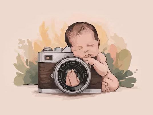 عکاسی نوزاد در روزهای اول تولد در آتلیه نویسا مشهد