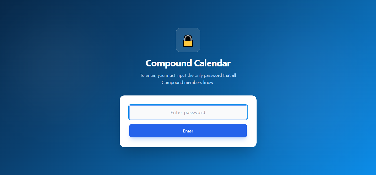Screenshot of compound-calendar.com