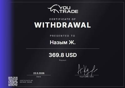 Сертификат о выплате YouTrade