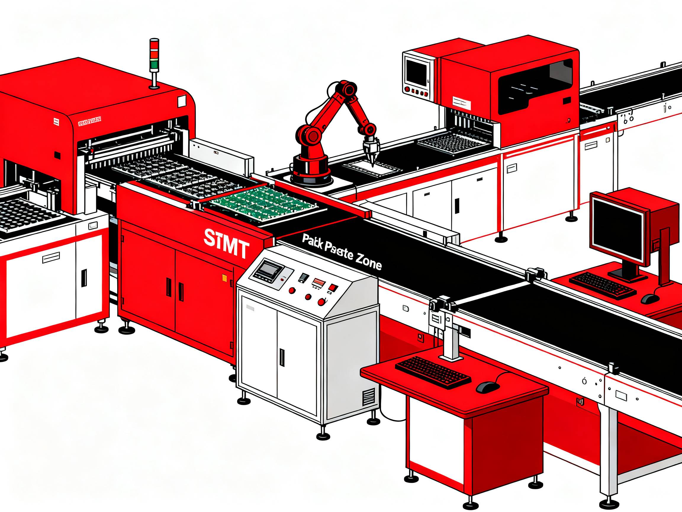 Simplified layout of SMT assembly line.