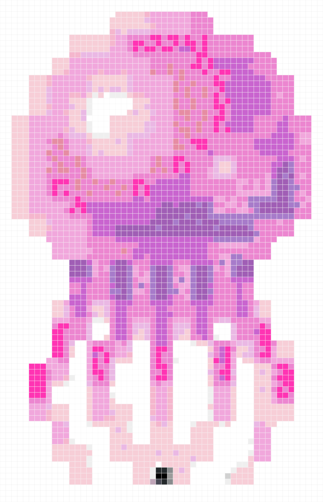 Kawaii Pink Jellyfish Pixel Art Pattern
