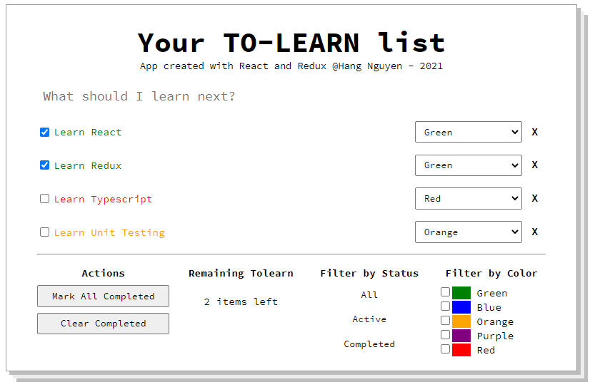 GitHub - hangnguyen81/tolearn-list-redux: To-learn List App with ...