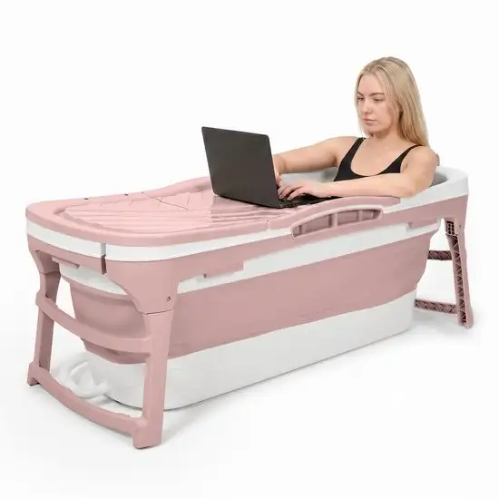 SimpleBath - Opvouwbaar Zitbad - 143cm lang - Bath Bucket - in bad - roze - ZitBadXL.nl