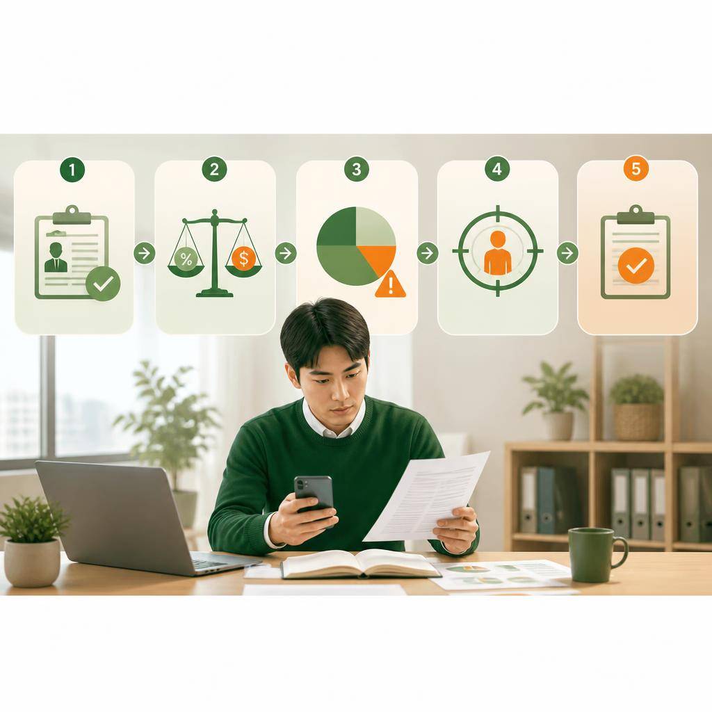 퇴직연금 ETF 이전 절차를 단계별로 보여주는 경제 인포그래픽 스타일 이미지, 계좌 유형
