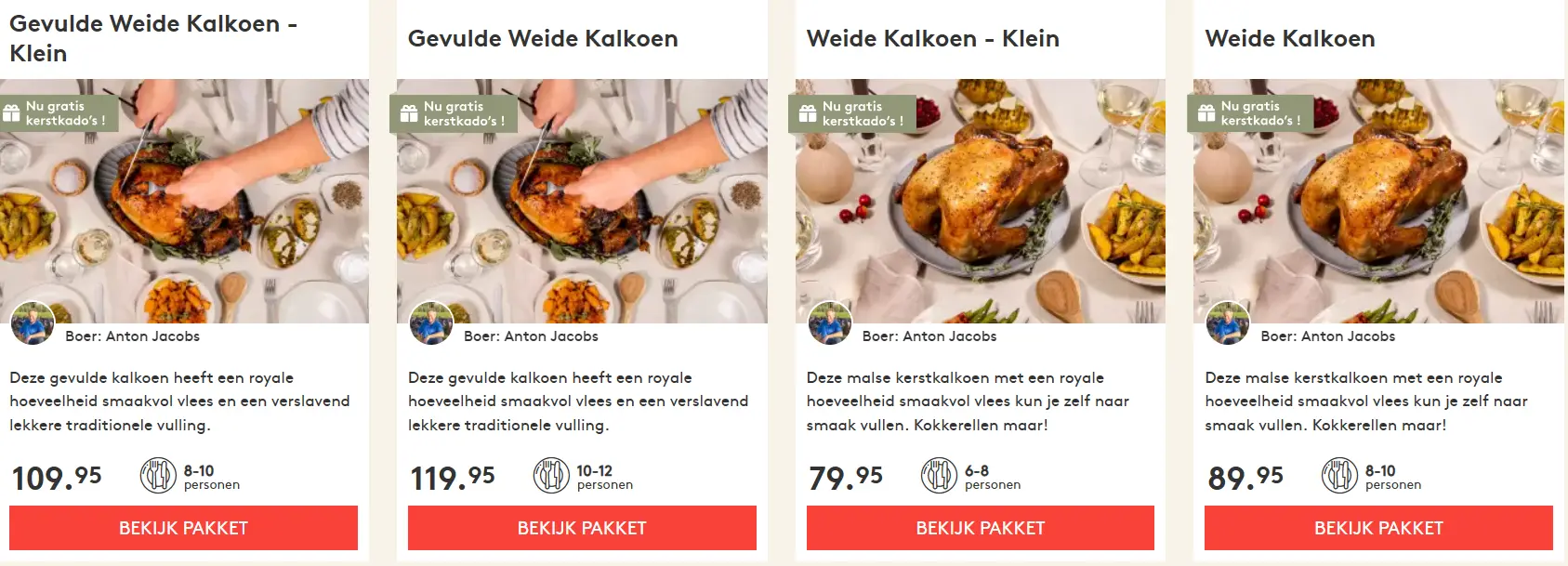 Kerst specials voor de feestdagen - Gevulde Kalkoen - klein en groot - www.Vleeskopenbijdeboer.nl