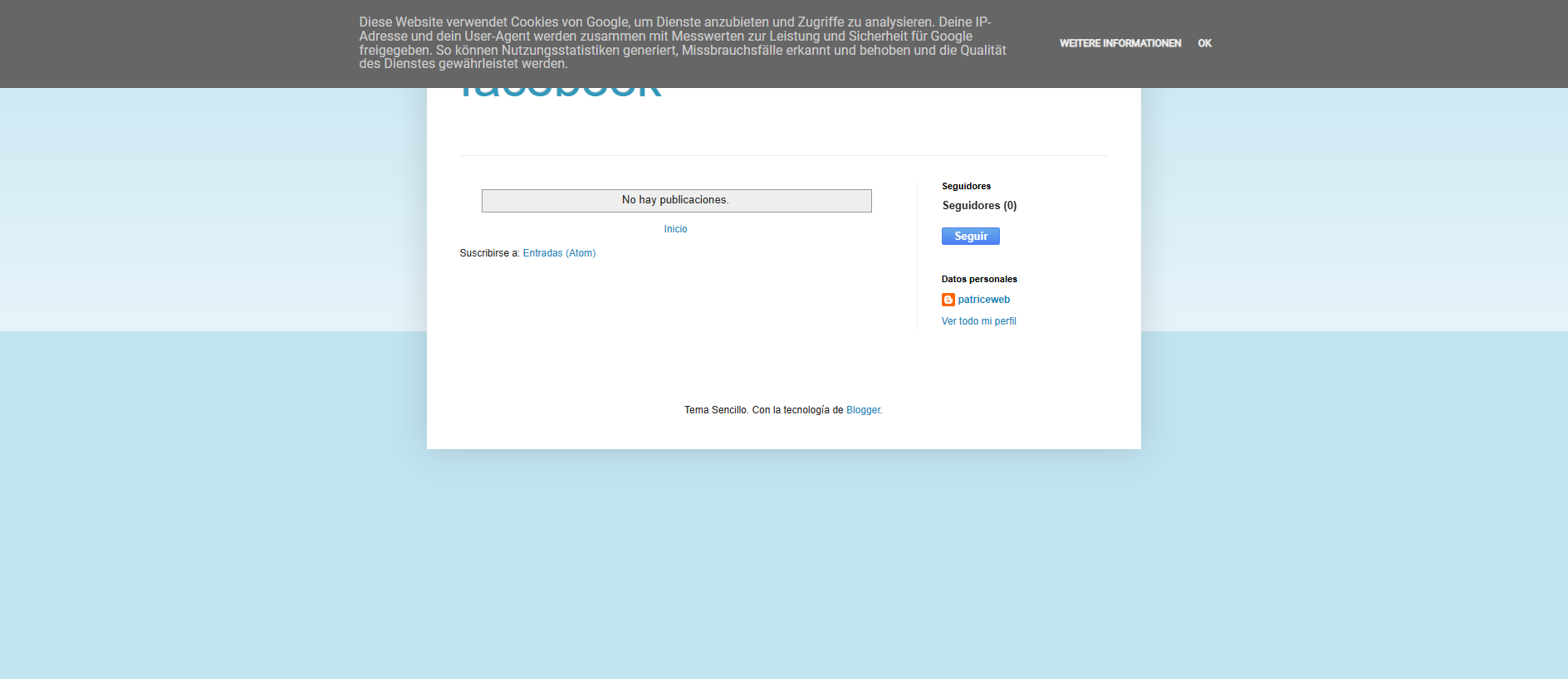Forensic screenshot of facebookdatingonfacebook.blogspot.com showing the phishing page layout