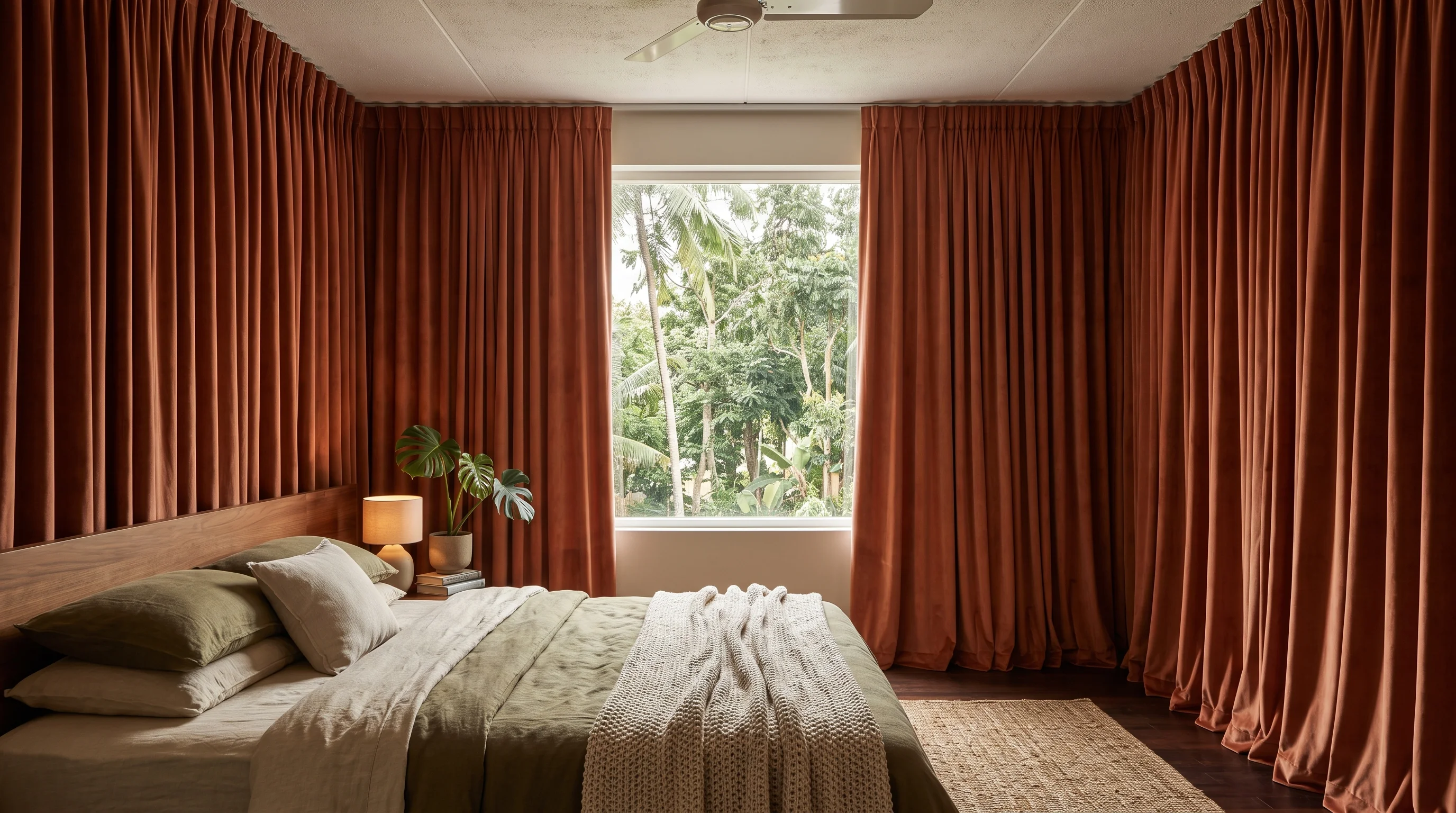 High-Mounted Wrap-Around Drapery Bedroom