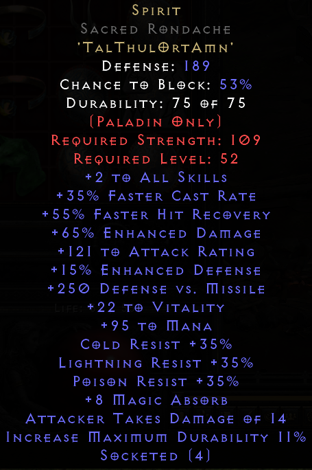 Sacred Rondache Iso - Topic - d2jsp