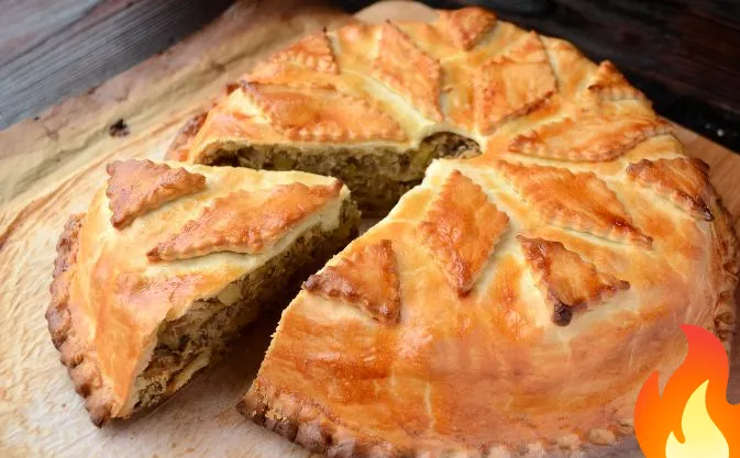 Фото Курник с грибами и картофелем