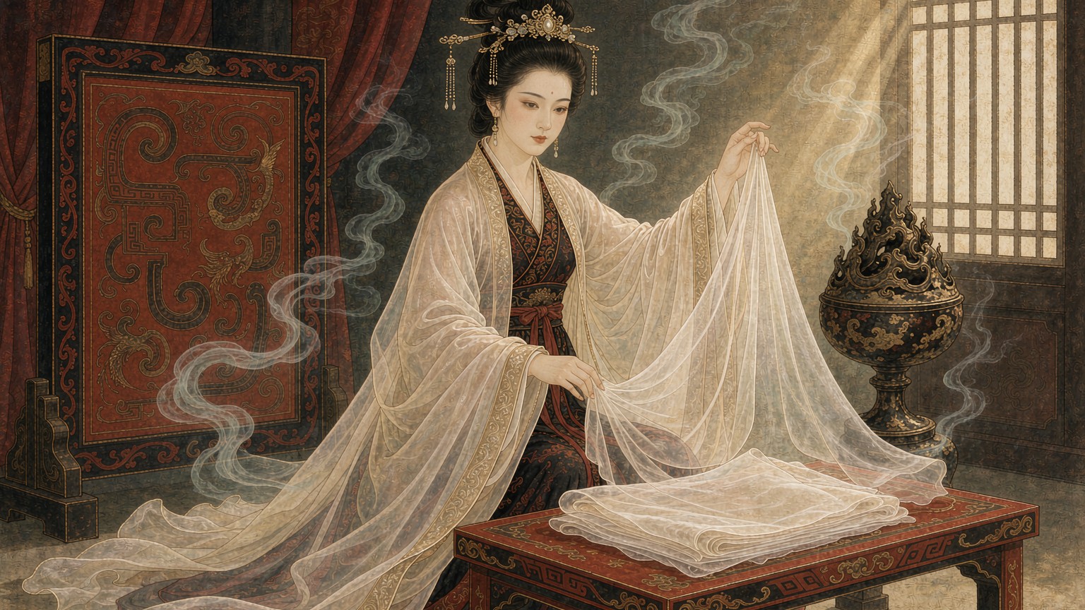 马王堆素纱襌衣插画
