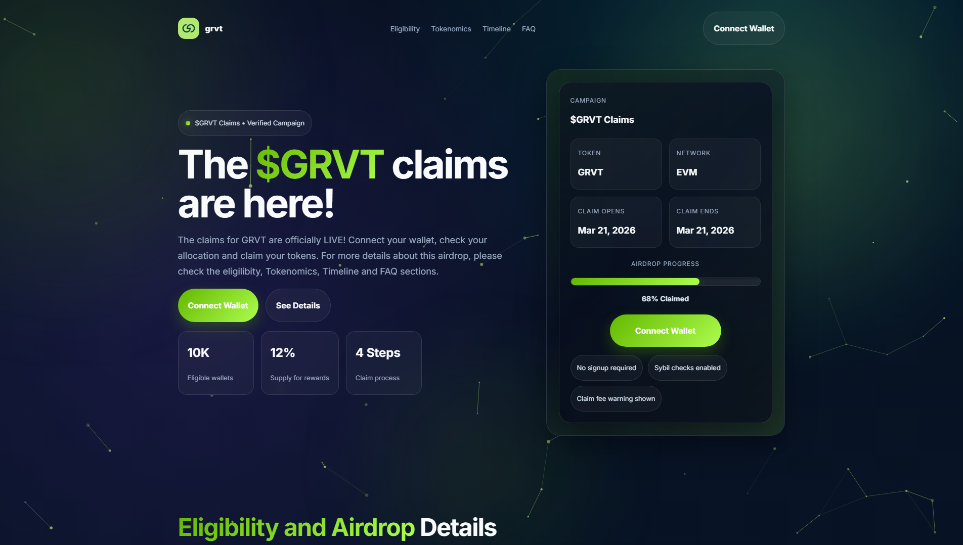 Stored capture of claim.grvtio.xyz