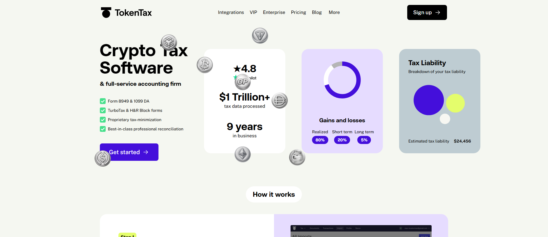 Forensic screenshot of tokentax.surf showing the phishing page layout