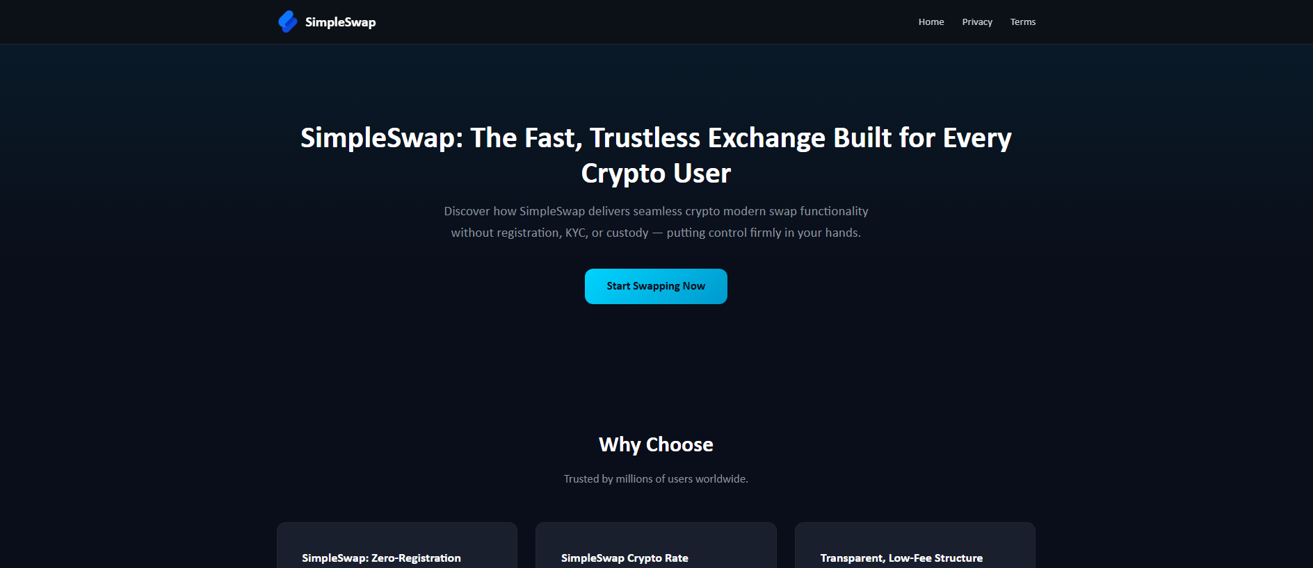 Screenshot of simpleswap.ac.nz