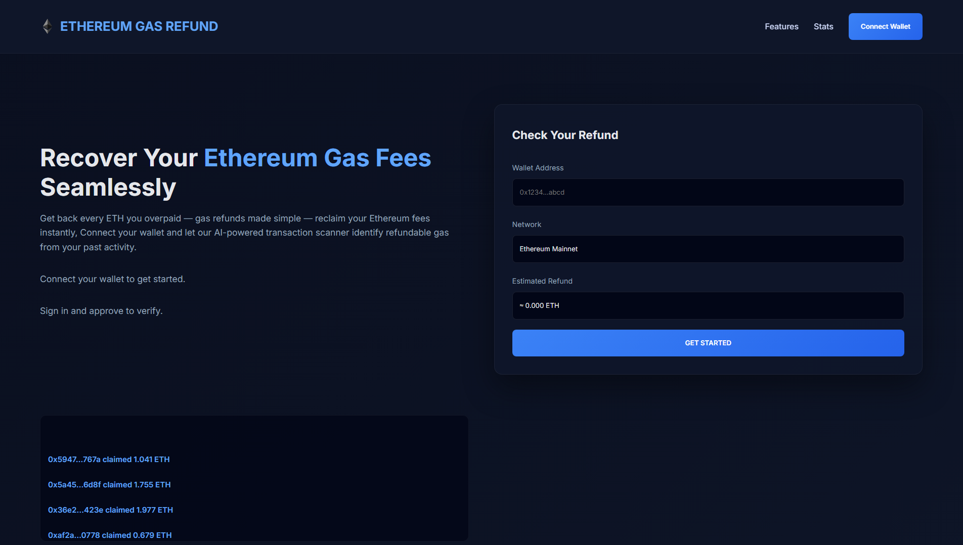 Stored capture of ethergasrefund.xyz