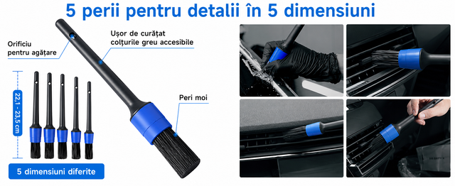 Set 5 perii pentru detalii auto - imagine 8