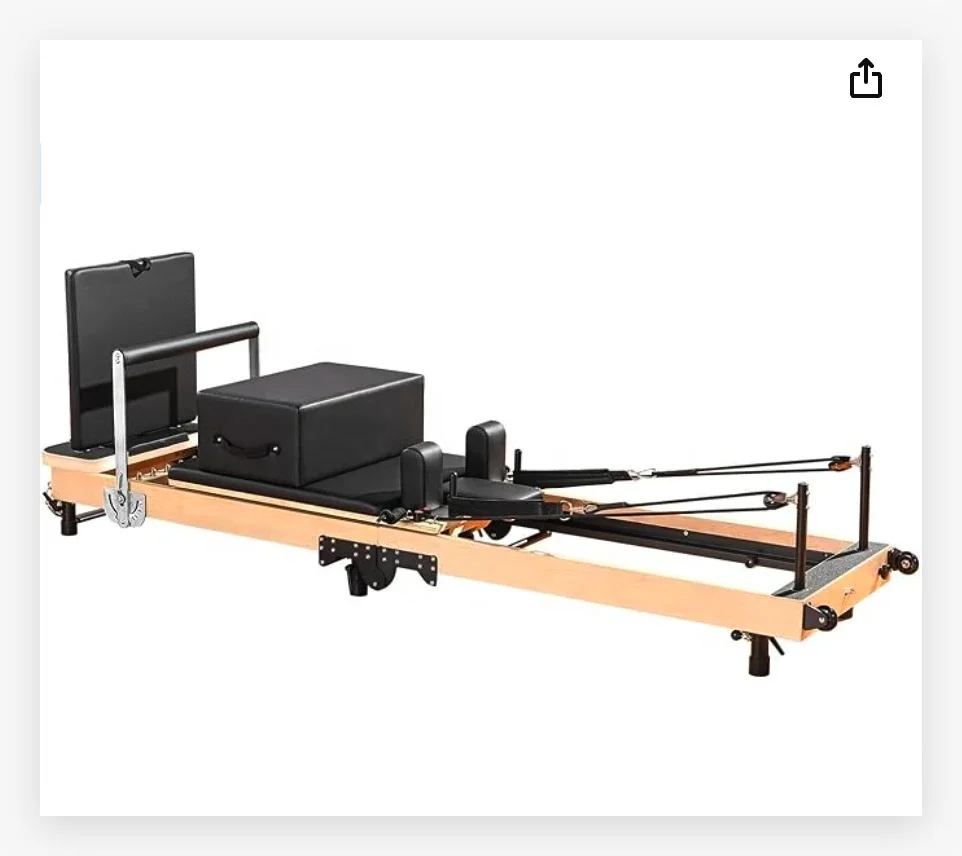 Maple Beech Oak Wood Folding Pilates Reformer Fitness Equipment Set view 3