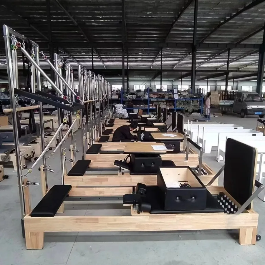 Gym Training Balance Wooden Pilates Reformer Machine Reformers Pilates with Tower Yoga Body Exercise pilates reformer view 6