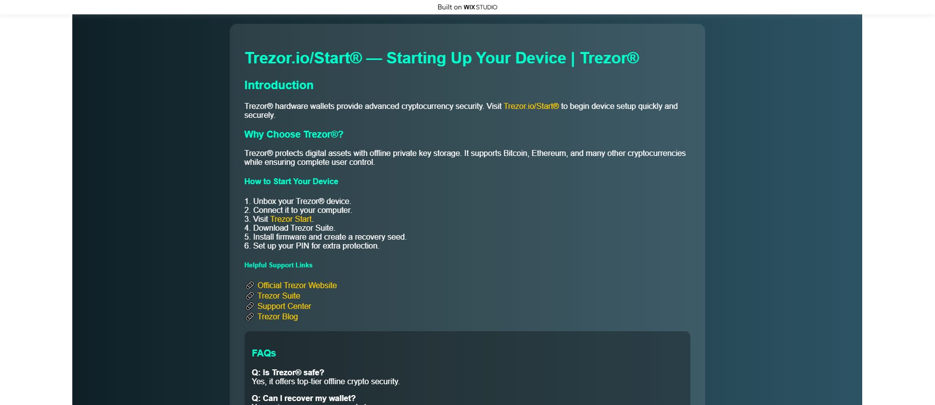 Stored capture of ioapps-starts-treor.wixstudio.com