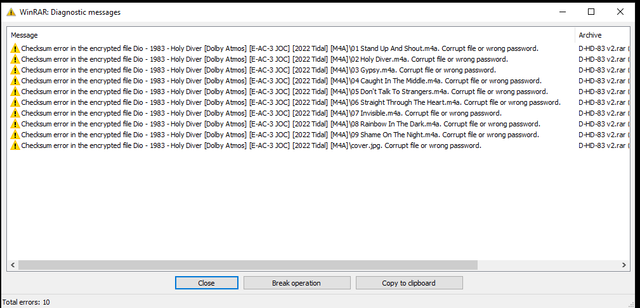 Checksum error