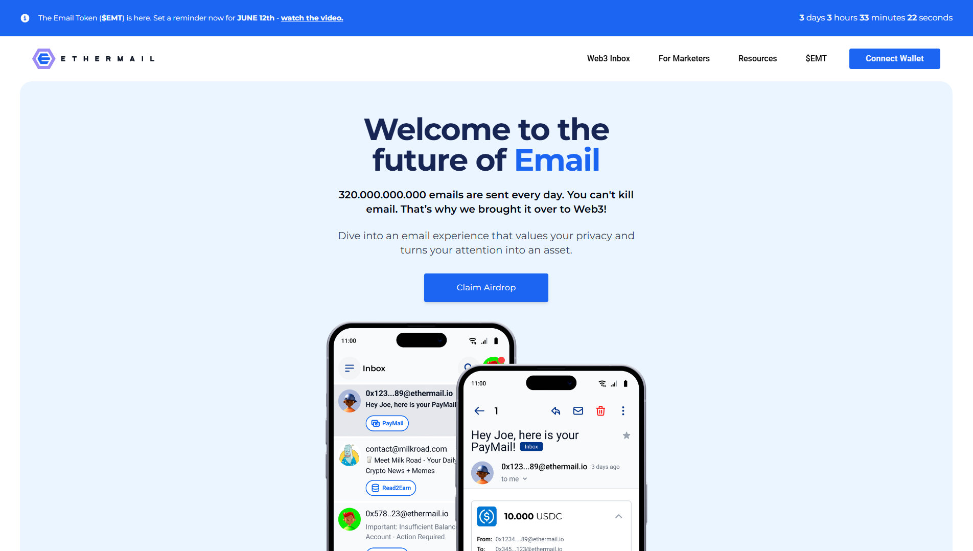 Screenshot of ethermail.pages.dev