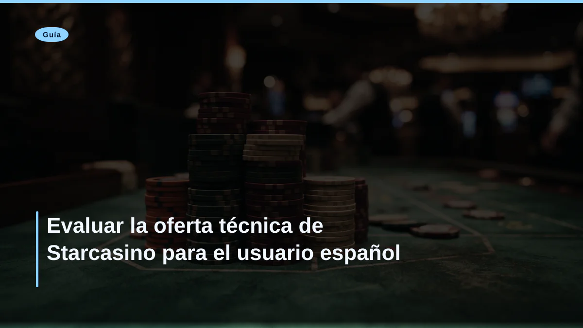 Evaluar la oferta técnica de Starcasino para el usuario español