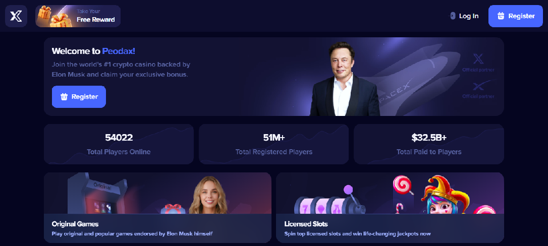 Screenshot of peodax.com