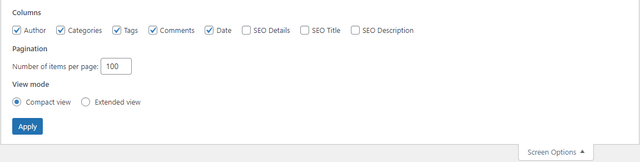 Screen-Options