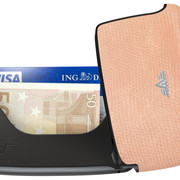 Card Case Open Lizard Rose Leather