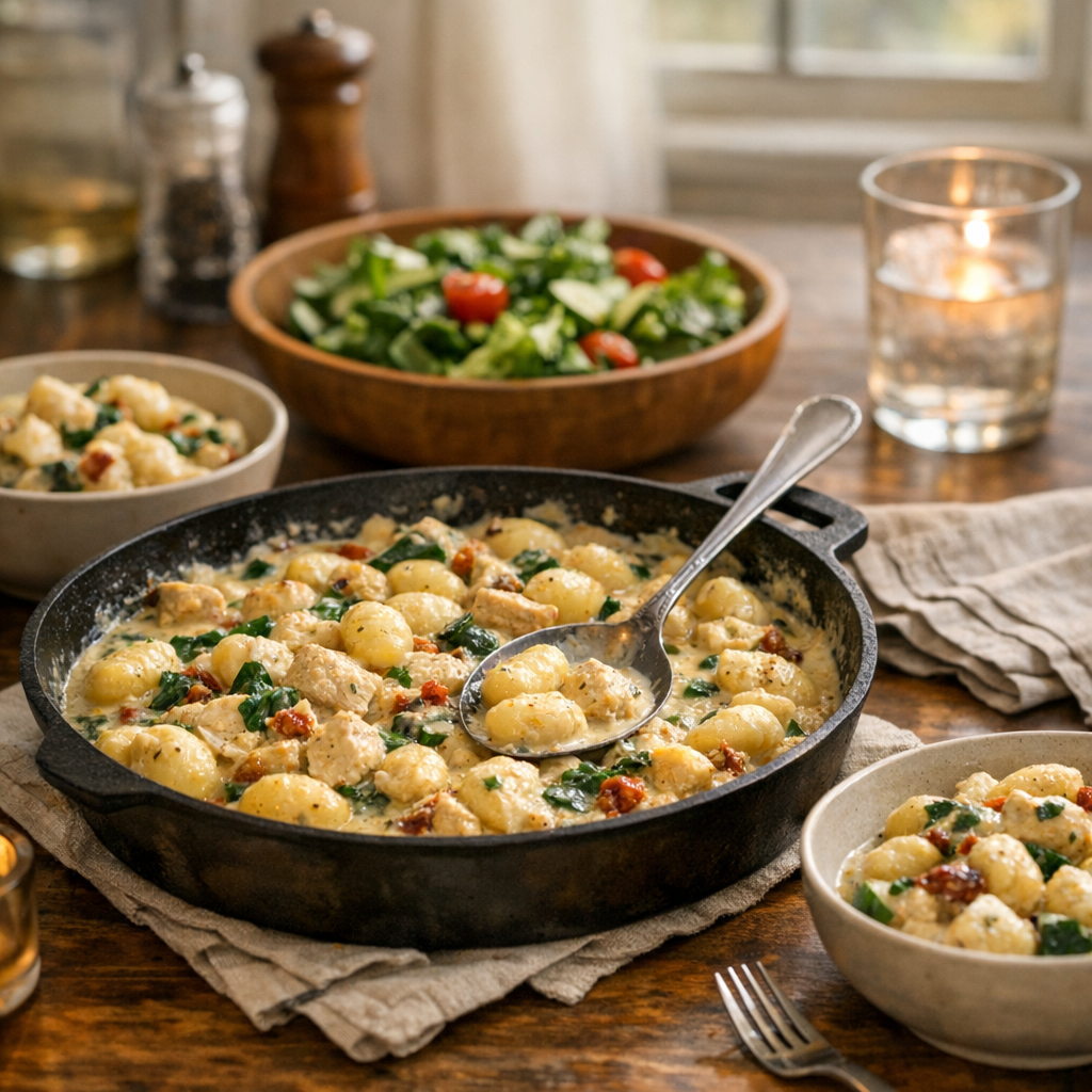 Creamy Chicken Gnocchi Skillet (One-Pan Dinner) finished dish
