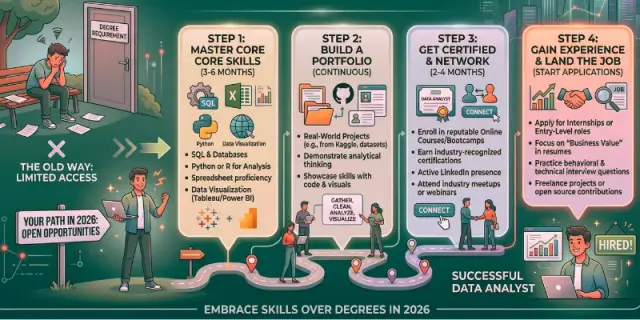How to Become a Data Analyst Without a Degree in 2026