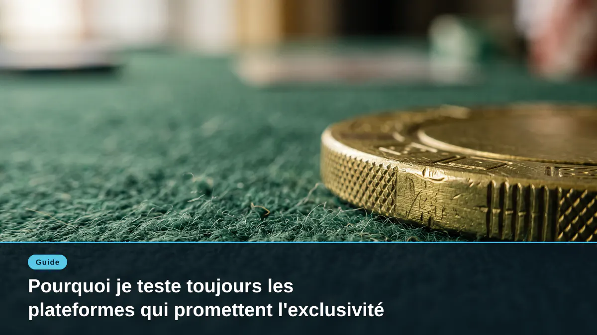 Pourquoi je teste toujours les plateformes qui promettent l'exclusivité