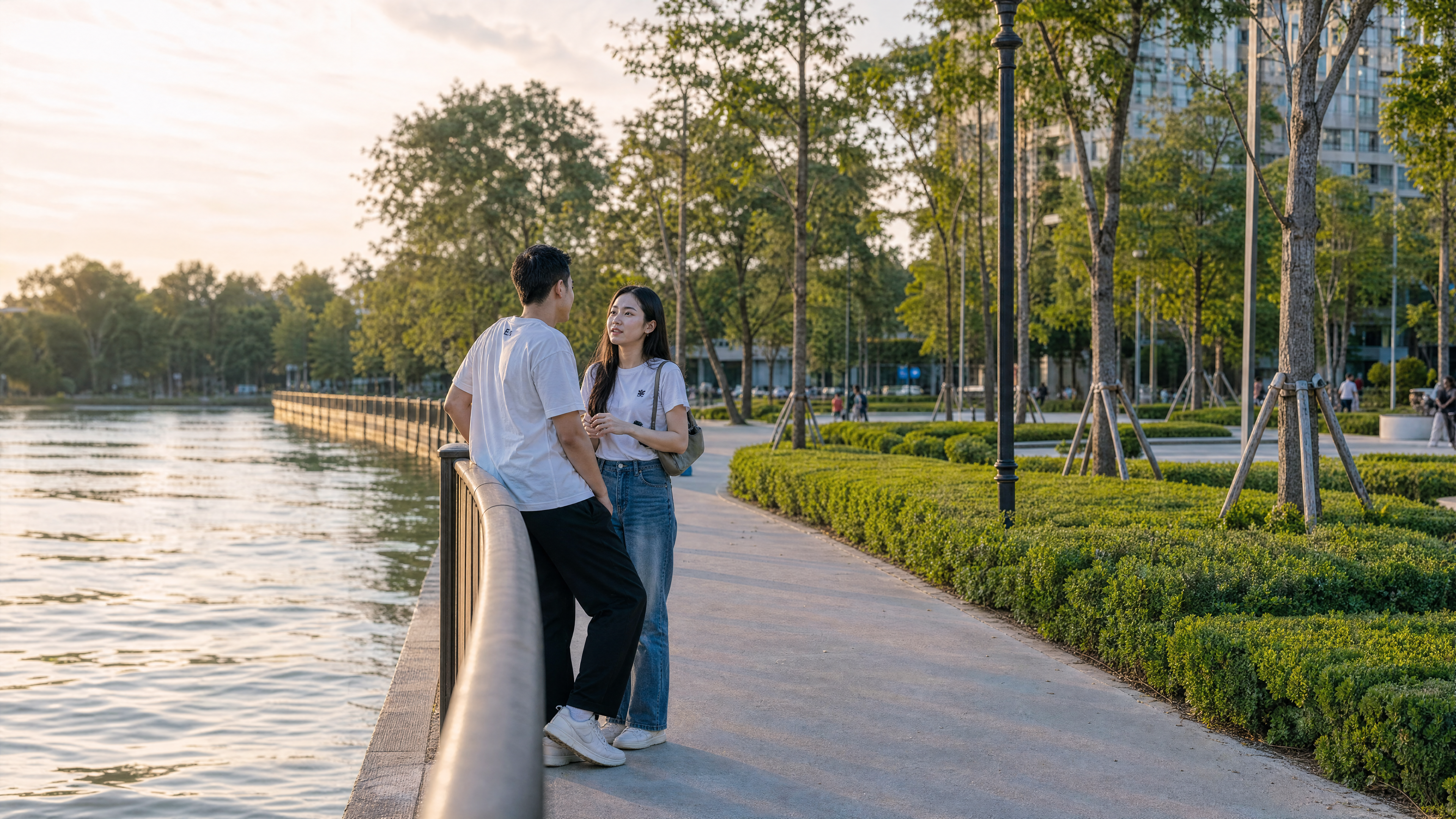 Bờ hồ xanh mát