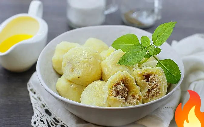 Фото Картофельные галушки с курицей