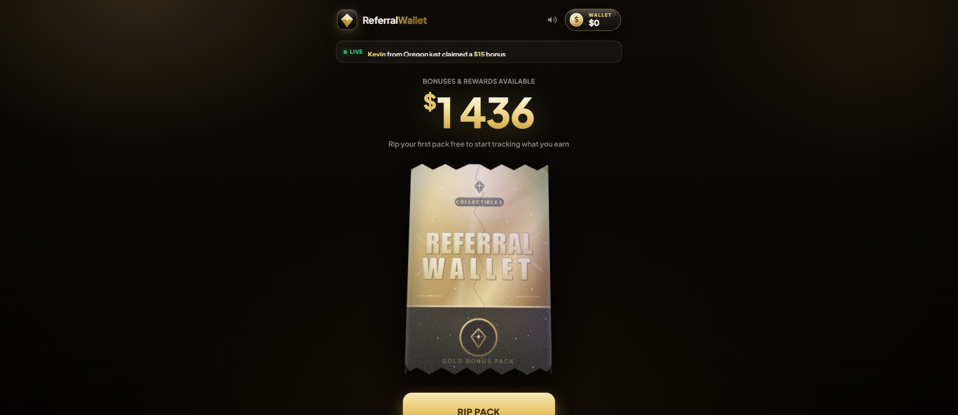 Stored capture of referralwallet.com