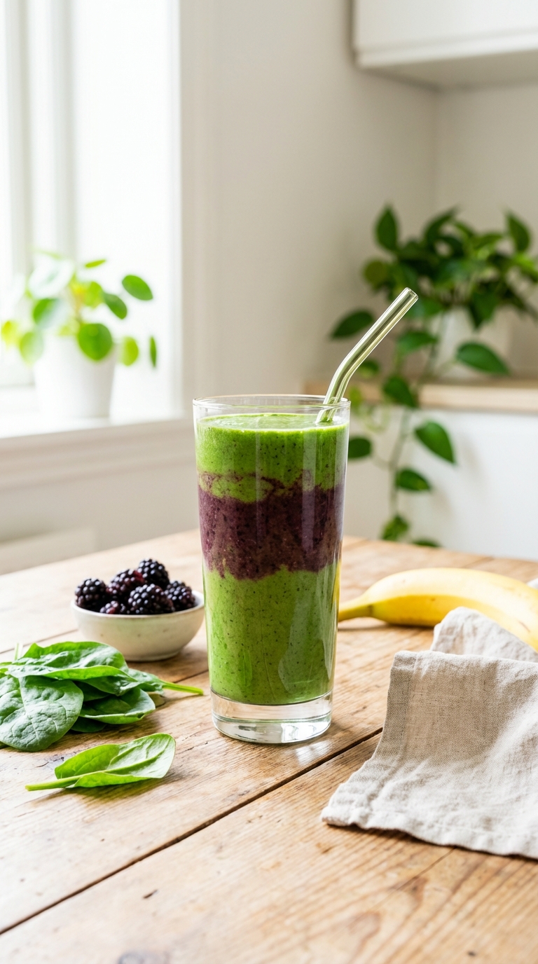 Spinach and Blackberry Green Detox — Hidden Veggies for Picky Eaters