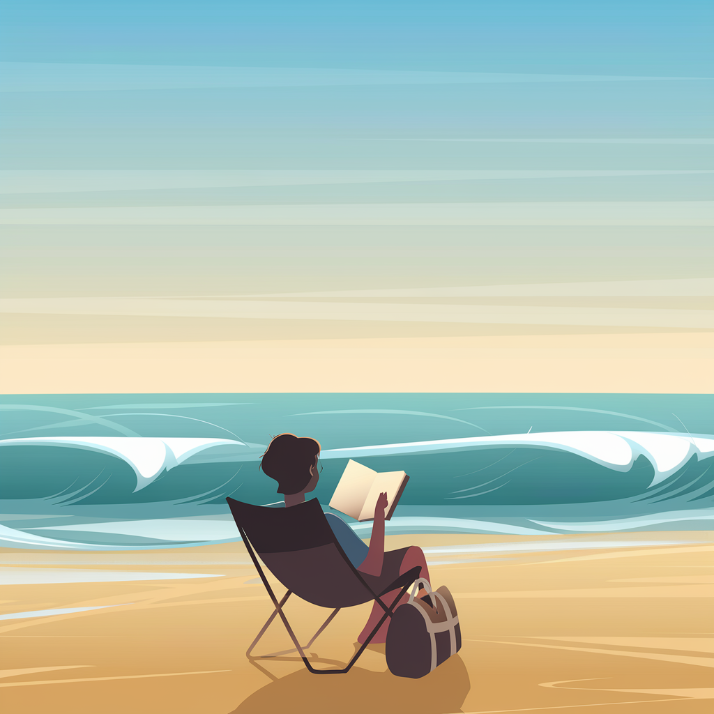 Illustration of a person reading with AI assistance.