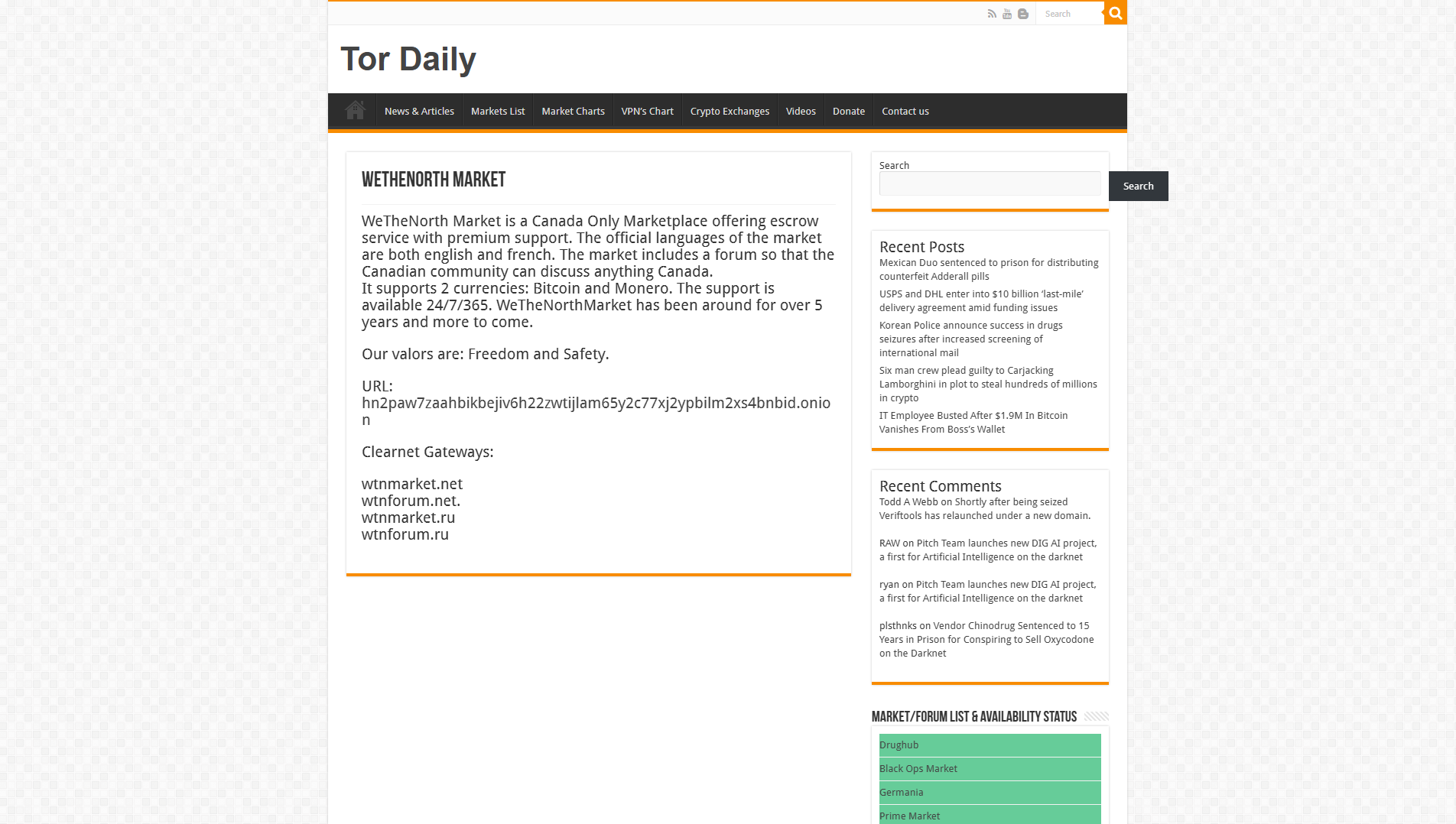 Stored capture of tordaily.com