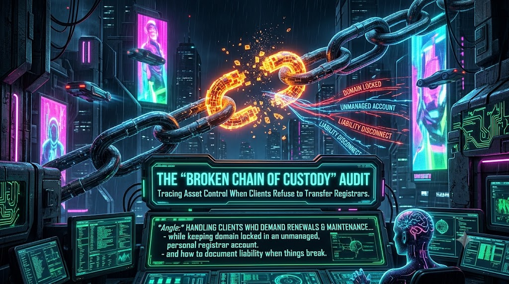 The “Broken Chain of Custody” Audit: Tracing Asset Control When Clients Refuse to Transfer Registrar