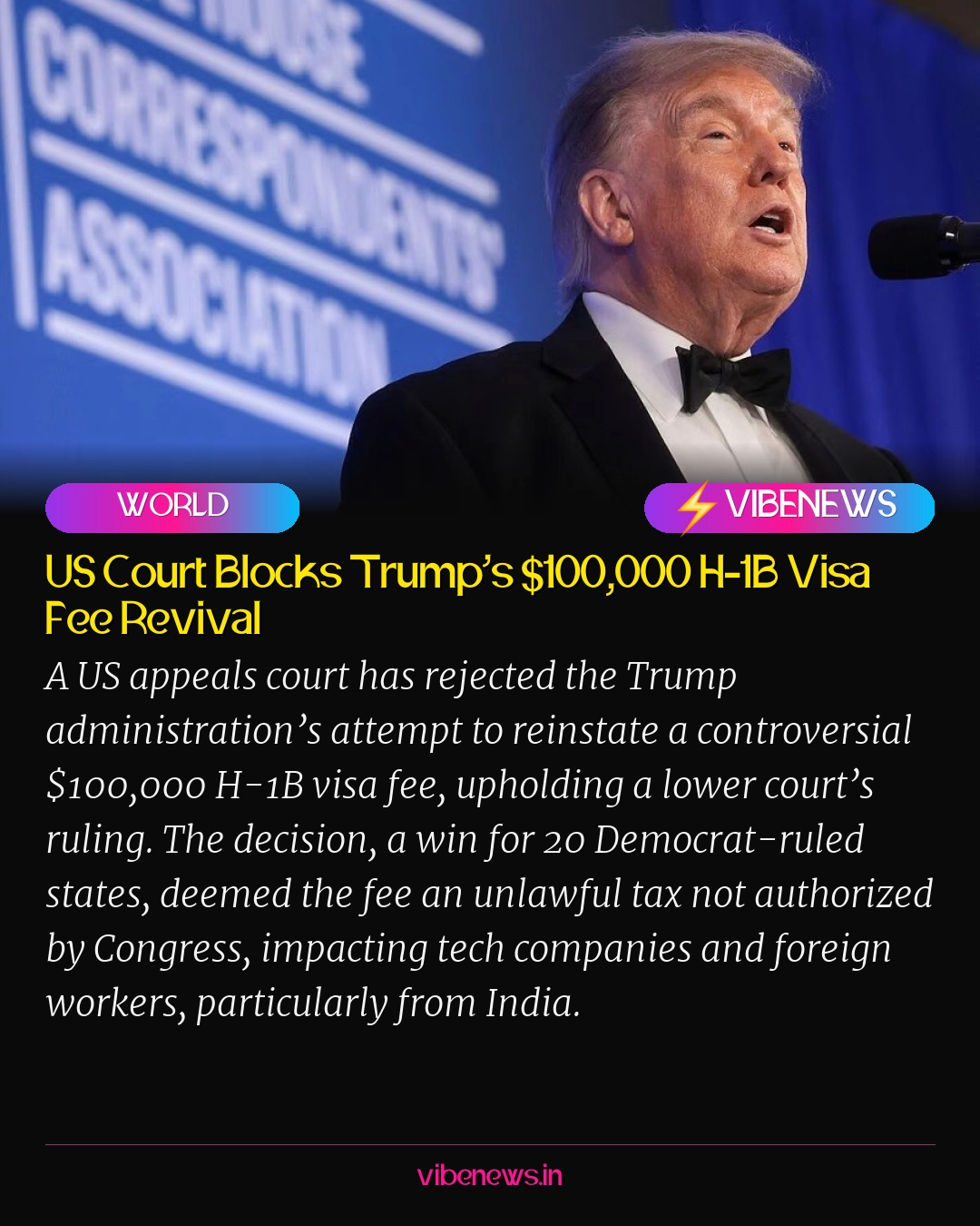 US Court Blocks Trump’s $100,000 H-1B Visa Fee Revival