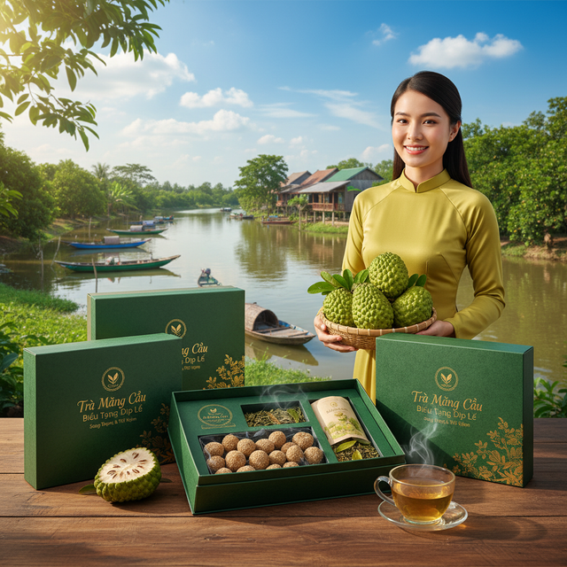 Trà mãng cầu biếu tặng dịp lễ, sang trọng mà không quá đắt đỏ