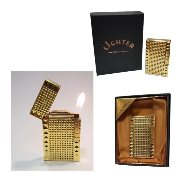 Pipe Flint Lighter Gold