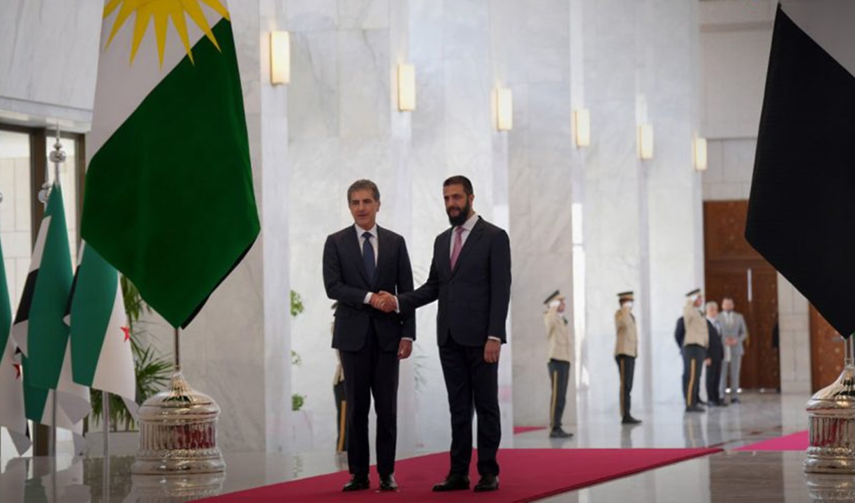 الرئيس الشرع  يستقبل رئيس إقليم كردستان العراق .. أفق علاقات واعد