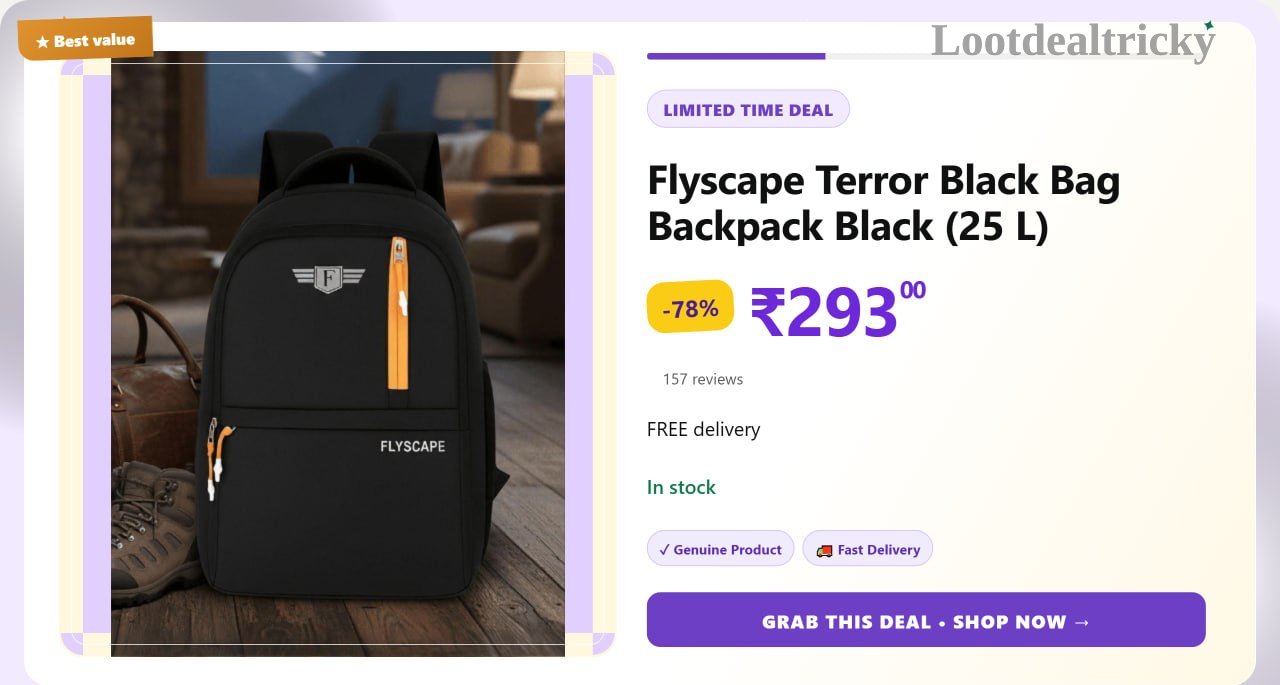   flyscape Terror Black – Just ₹293 | Loot Deal