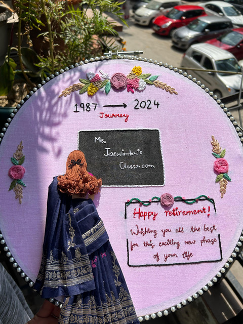 Retirement Embroidery Hoop